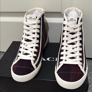Coach Black and White High-Top Sneakers